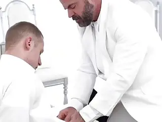 Mormon daddy gets a pounding from his nasty son 