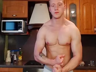 Sexy ginger shows off his body and dick 