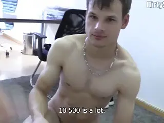 Czech gay hooker services a dick and gets pounded for cash