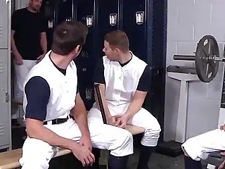 Baseball studs analfucking in lockerroom