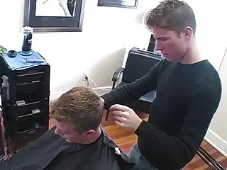 Gay hairdresser fucking his jock customer