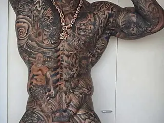 Hot Muscle Tattoo Big Cock Leon Yaki (Yaki boy)
