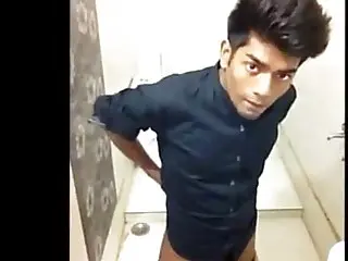 Indian Desi boy Jerks in Bathroom