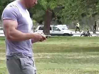 Jacked up gay dude picked up in the park and surprised by a big dick