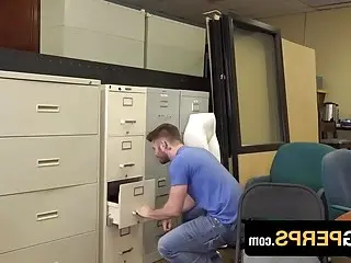 Straight Dude Destroys Security Officer's Asshole With His Huge Cock In The Backroom