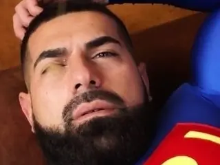 Buff superman barebacking counselor before cocksucking