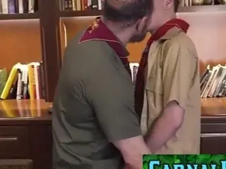 Teen devours big bear cock